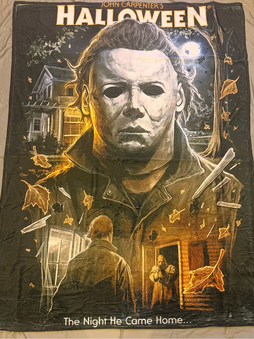 Brand New Halloween Michael Myers light weight, soft and cozy 80”x60” blanket